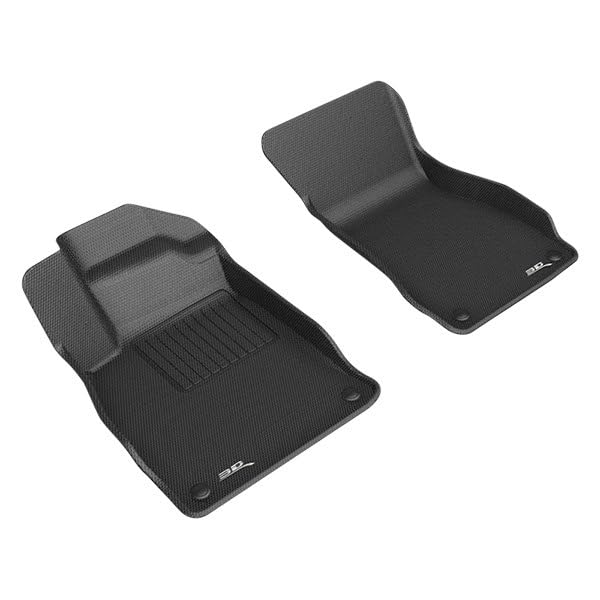 Custom Fit 3D MAXpider Kagu Floor Mat (Black) Compatible with Audi A6/A6 Allroad 2019-2023 / RS6 Avant 2021-2025 / A7/S7 2019-2023 / RS7 2021-2025 - 1st Row