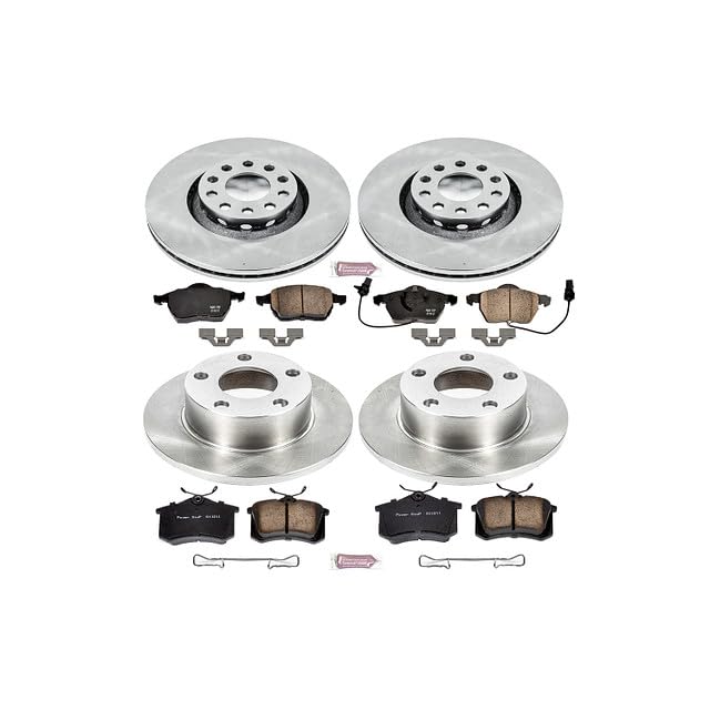 Power Stop Autospecialty KOE6918 Front and Rear Replacement Brake Kit-OE Brake Rotors & Ceramic Brake Pads For Audi A6 Quattro 1998-2001 [Model Specific]