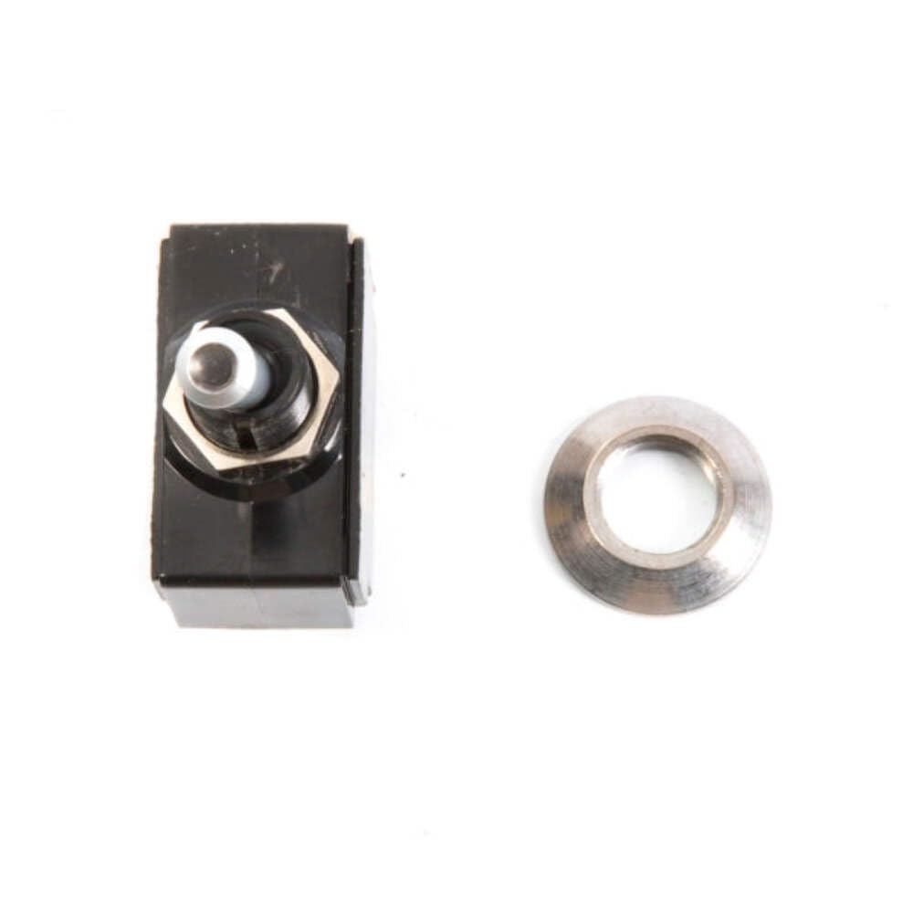 Sierra International TG23030 Toggle Switch Satin Chrome (On)-Off SPST with Matching Retaining Ring, White/Red