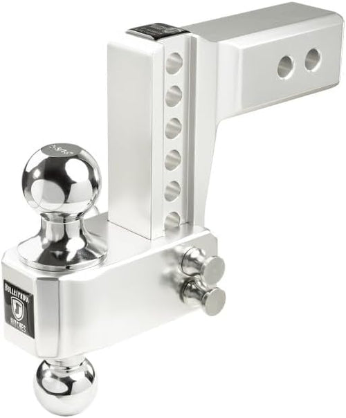 2.5" Aluminum BulletProof Hitches - Trailer Hitch (14,000 lb. Rating) - Adjustable Hitch with 4" Drop/Rise and 2" & 2-5/16" Dual Ball - Corrosion-Resistant Tow Hitch