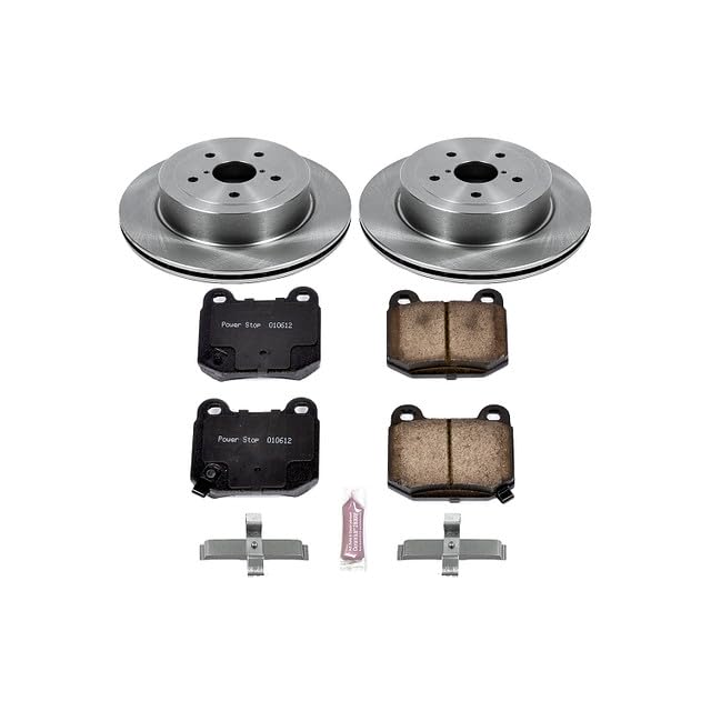 Power Stop KOE2913 Rear Replacement Brake Kit-OE Brake Rotors & Ceramic Brake Pads For Subaru Impreza 2005-2007 [Model Specific]