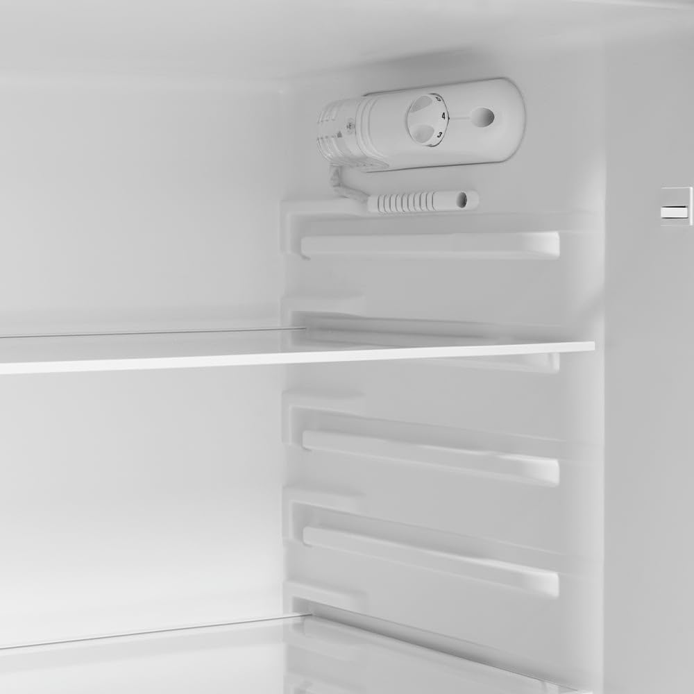 24" GE GPV10FSNSB Top Freezer Refrigerator with 9.93 cu. ft. Capacity 12V DC Power Only LED Lighting and Adjustable Spillproof Glass Shelves in Stainless Steel and Black