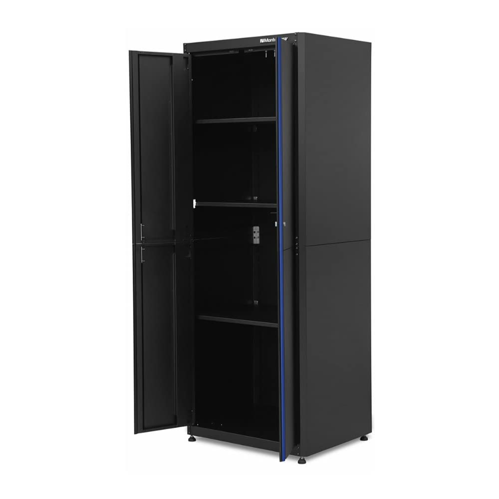 30.5" x 24" Montezuma 2-Door Locking Standing Cabinet for Garage Tool Storage, Black
