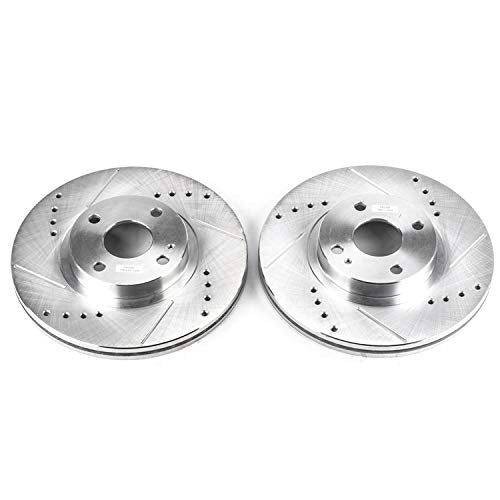 Power Stop Front JBR950XPR Evolution Drilled & Slotted Rotor Pair For Mazda Miata 2001-2005 [Model Specific]