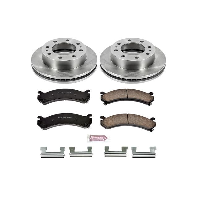 POWERSTOP Autospecialty KOE2071 Front Replacement Brake Kit-OE Brake Rotors & Ceramic Brake Pads For Chevy GMC 2WD 4WD 4X4