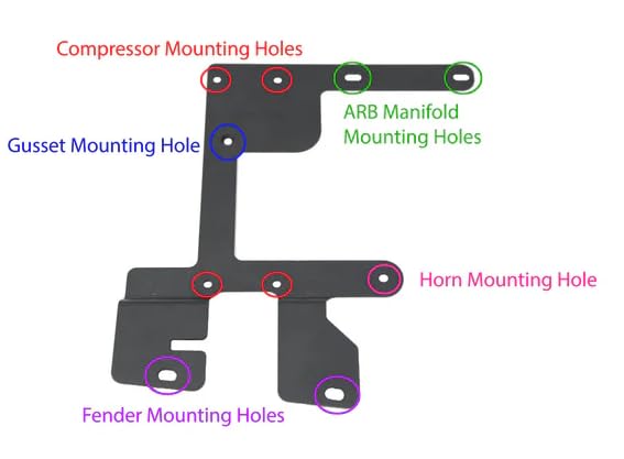 ARB Twin Compressor Mounting Bracket Kit Grimm OffRoad for Jeep Wrangler JK/JKU 2007-2018