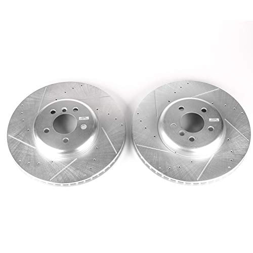 Power Stop Front EBR1220XPR Drilled and Slotted Rotor Pair For BMW 550i GT, BMW 550i GT xDrive, BMW 750Li, BMW 750Li xDrive, BMW 750i, BMW 750i xDrive [Model Specific]