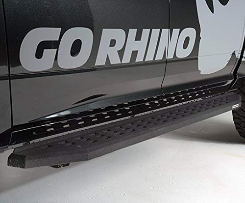 RB20 Running Boards & Brackets Go Rhino | Galvanized Steel, Protective Bedliner Coating | 69412680T | Fits 2004-2014 Ford F-150 Super Cab Pickup
