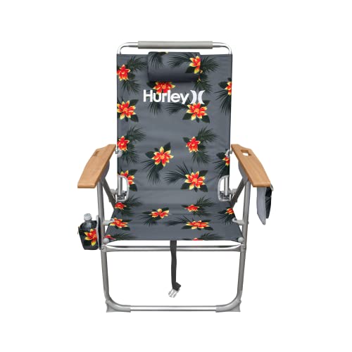Hurley Wood Arm Hi-Boy Beach Chair, One Size, Moana Storm