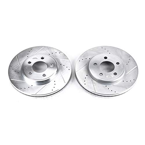 Power Stop AR8164XPR Evolution Front Drilled & Slotted Rotor Pair For Ford Crown Victoria, Lincoln Town Car, Mercury Grand Marquis, Mercury Marauder [Model Specific]