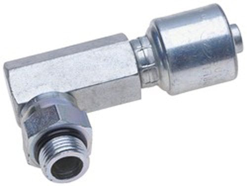 MegaCrimp Couplings Gates 12G-12MBX90BLL, Male O-Ring Boss Swivel, 90 Block, Zinc Plated Carbon Steel, 3.94", 3/4" ID