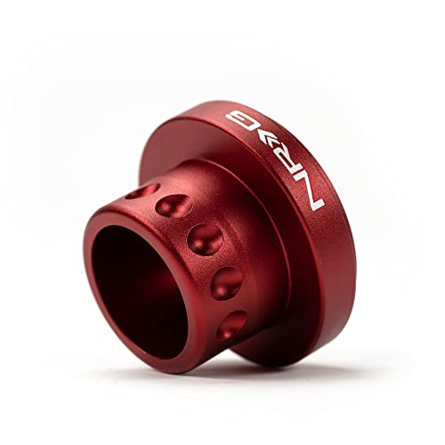 NRG Innovations Version 2 NRG-SRK-RLE36H-RD Race Steering Wheel Quick Release Short Hub Adapter, Up To 1" Shorter Overall, Red Body
