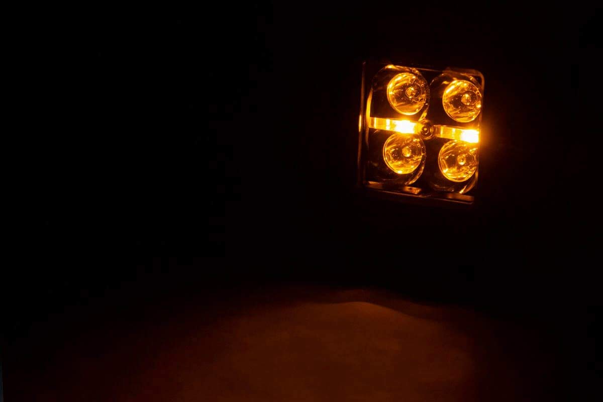 Black Series Rough Country 2" Square LED Cube Lights | Amber DRL - 70903BLKDRLA