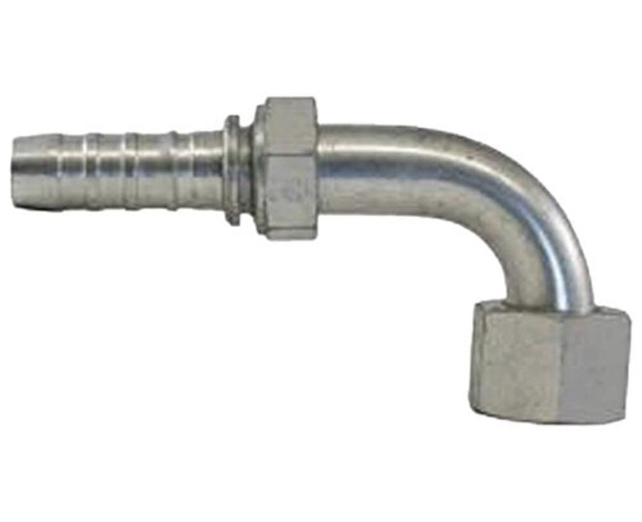 GlobalSpiral Couplings Gates 16GS-16FFORX90M, Female Flat-Face O-Ring Swivel, Zinc Plated Carbon Steel, 5.67", 90° Bent Tube, 1" ID