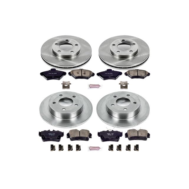 POWERSTOP Autospecialty KOE1300 Front and Rear Replacement Brake Kit-OE Brake Rotors & Ceramic Brake Pads For Ford Mustang 1994-1998 [Model Specific]