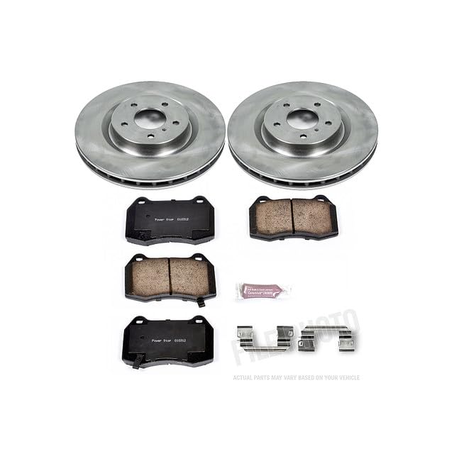POWERSTOP Autospecialty KOE104 Front Replacement Brake Kit-OE Brake Rotors & Ceramic Brake Pads For INFINITI G35 2003-2004, Nissan 350Z 2003-2008 [Model Specific]