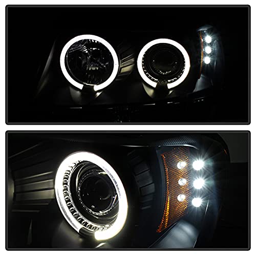 LED Halo Spyder Auto Projector Headlights Black/Clear 5011145