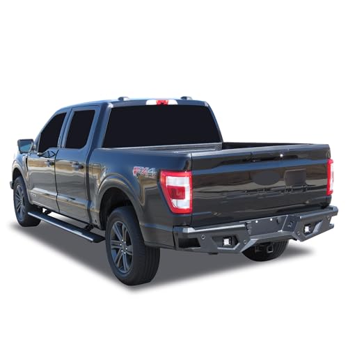 Heavy Duty Black Horse Armour Rear Bumper Matte Black Compatible with 2021-2025 Ford F-150|2022-2025 Ford F-150 Lightning-ARB-F121