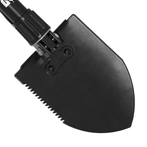 Entrenching Tool SOG- 18.25 Inch Folding Survival Shovel with Wood Saw Edge and Tactical Shovel Carry Case- Black (F08-N)