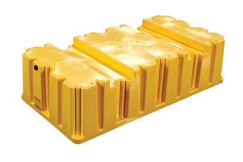 2 Eagle Drum Spill Containment Pallet with Drain and Forklift Pockets, 51.5"x26.25"x13.75", 66 Gallon Sump, 4,000 lbs. Load Capacity Secondary Containment Pallet, Made in USA, Yellow, 1620