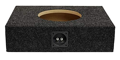10" Bbox Single Sealed / Shallow Mount Subwoofer Enclosure Boxes & Enclosures - Pro Audio Tune - Premium Subwoofer Box Improves Audio Quality, Sound & Bass - Nickel Finish Terminals