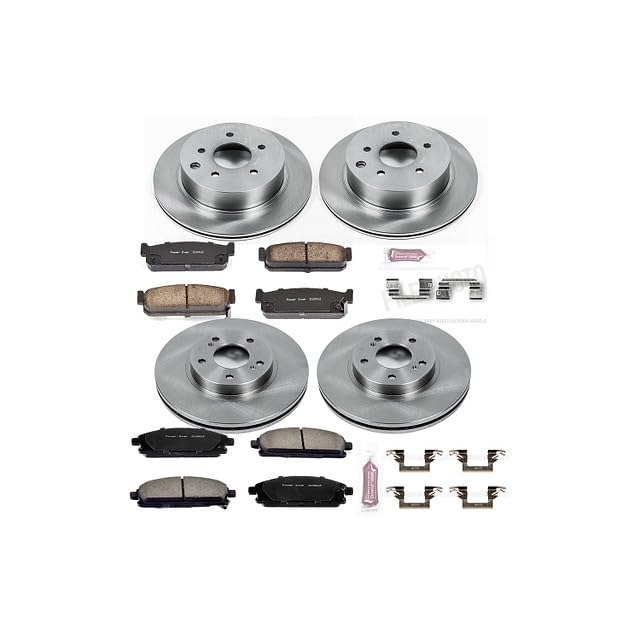 Power Stop Autospecialty KOE1180 Front and Rear Replacement Brake Kit-OE Brake Rotors & Ceramic Brake Pads For INFINITI Q45 1997-2001 [Model Specific]