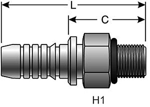 GlobalSpiral Series Gates 169-2000-1212 Couplings, Male O-Ring Boss, 3/4" ID