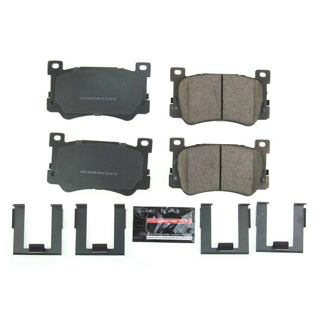 Power Stop Z23-1975 Z23 Evolution Sport Carbon Fiber Infused Ceramic Brake Pads with Hardware For Genesis G90 2017-2022 [Model Specific]