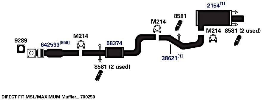 Exhaust Muffler AP Exhaust Products 2154
