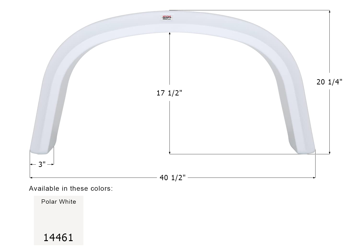 Fender Skirt ICON 14461, Single, Four Winds, FS4461, Polar White