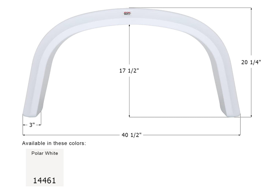 Fender Skirt ICON 14461, Single, Four Winds, FS4461, Polar White