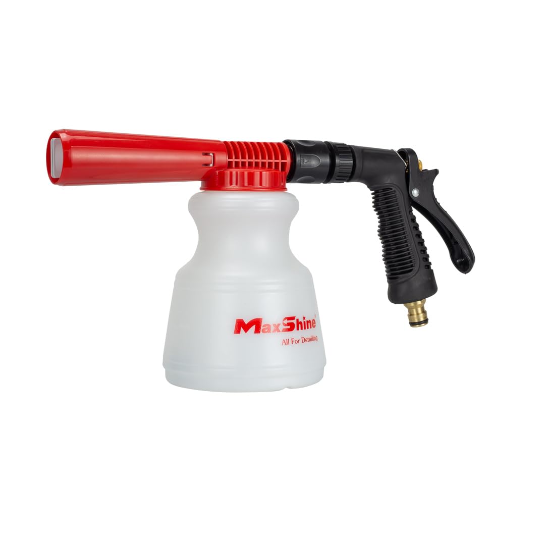 Low Pressure Foam Gun Maxshine LPG001 | 1L Bottle, Anti-Slip Base, Universal Garden Hose Connection | Lubricated Foam, Dirt Removal, Quick Cleaning for Automotive Exterior