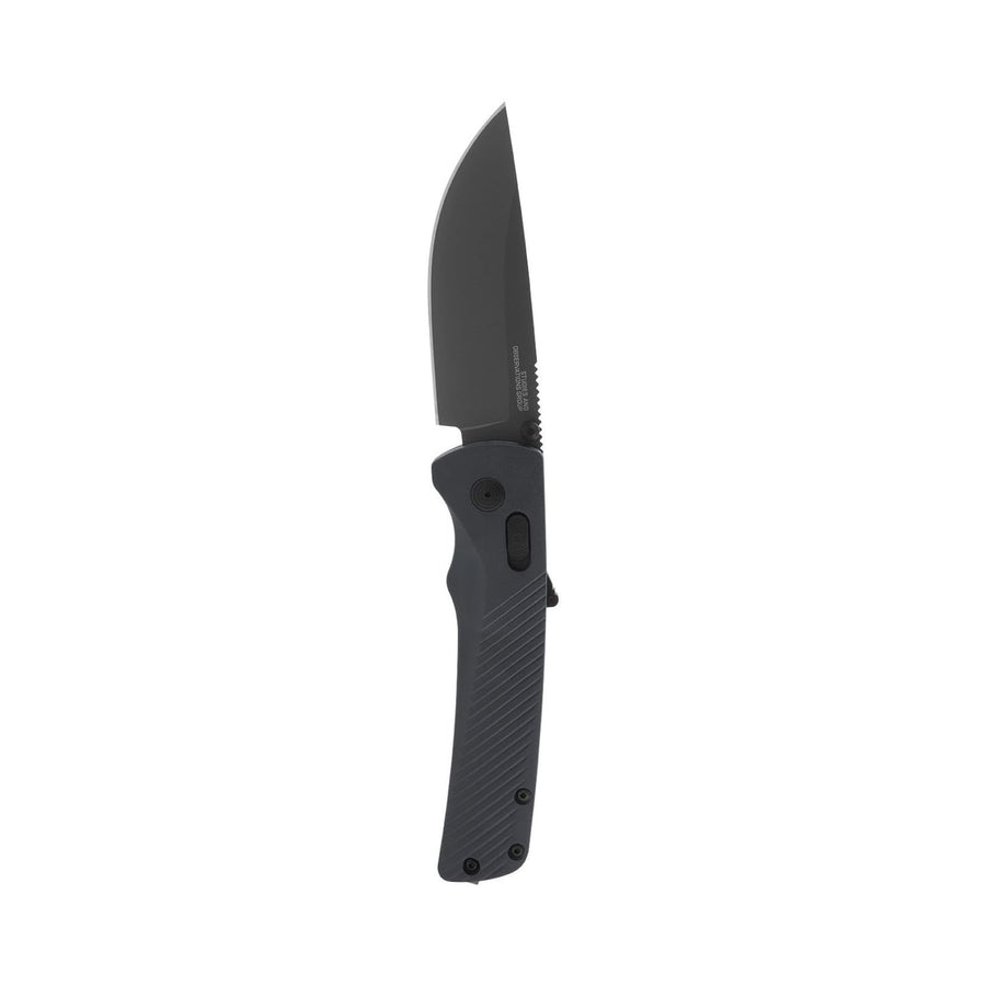 SOG Flash AT Ambidextrous Daily Carry Straight Pocket Folding Knife| Ergonomic Handle & Deep-Carry Clip | D2 Steel Blade, Urban Grey