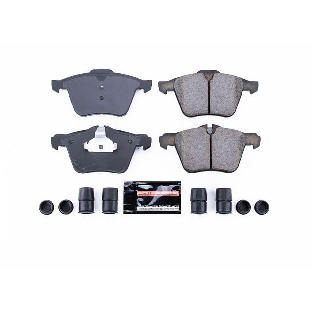 Power Stop Z23-1240 Z23 Sport Carbon Fiber Infused Ceramic Brake Pads with Hardware For S-Type, Super V8, XF, XJ, Jaguar, XJR, XK, XKR, S60, Volvo, S60 Cross Coun, S80 [Model Specific]