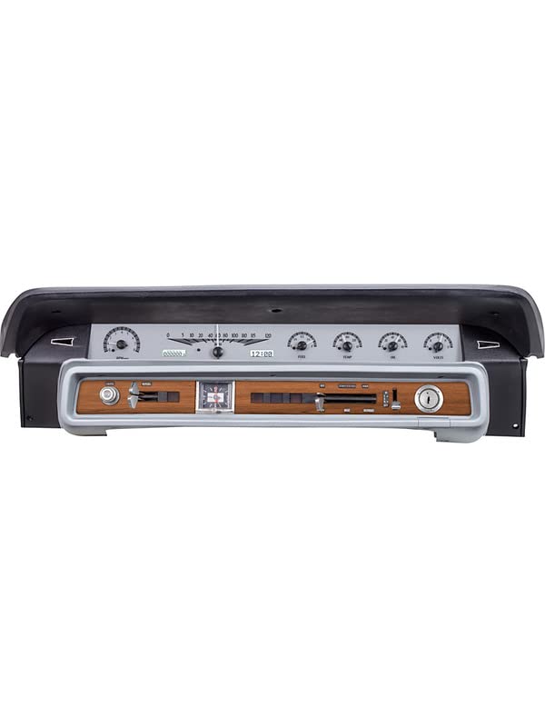 Dakota Digital VHX-65F-GAL-S-W Analog Dash Gauge System with White Backlighting Compatible Ford 1965-66 Galaxie Silver Alloy
