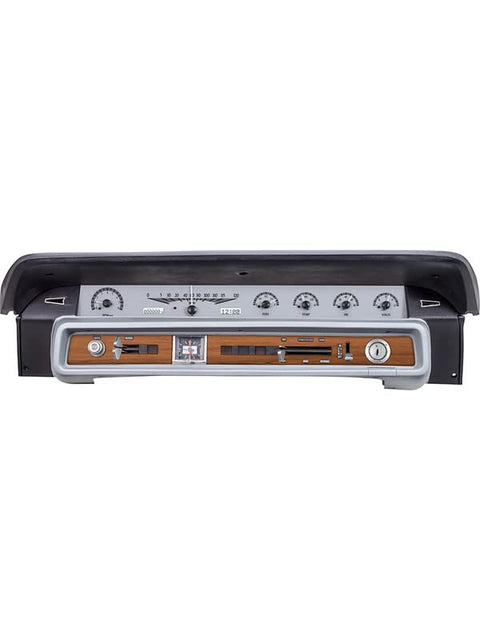 Dakota Digital VHX-65F-GAL-S-W Analog Dash Gauge System with White Backlighting Compatible Ford 1965-66 Galaxie Silver Alloy
