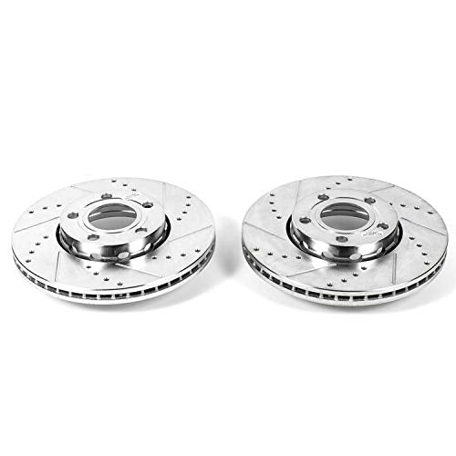 Power Stop Front EBR833XPR Evolution Drilled & Slotted Rotor Pair For Audi A4 2005 [Model Specific]