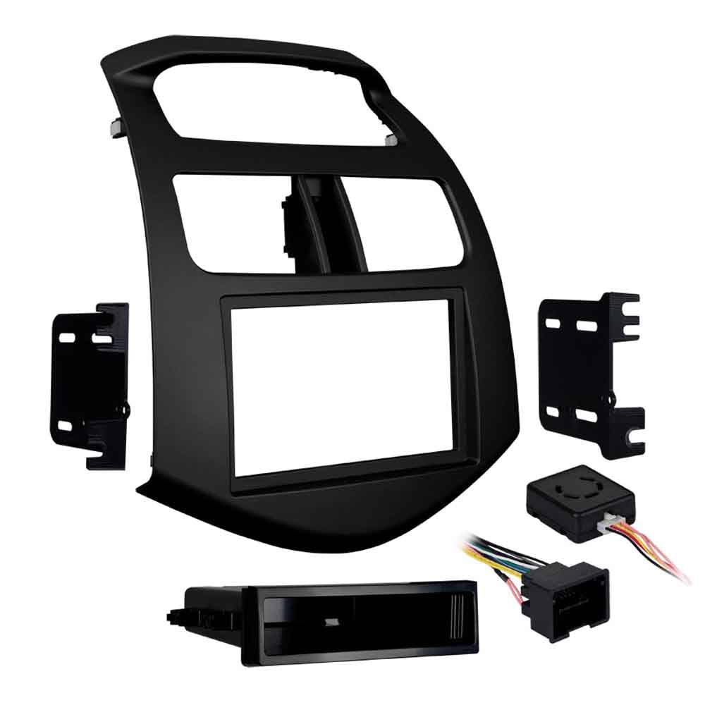 Metra Electronics Single/Double DIN 99-3309B-LC Stereo Installation Dash Kit for 2013-Up Chevy Spark (Matte Black)