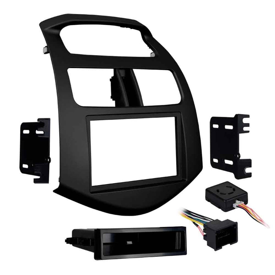 Metra Electronics Single/Double DIN 99-3309B-LC Stereo Installation Dash Kit for 2013-Up Chevy Spark (Matte Black)