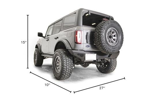 Fab Fours Tire Carrier Relocation Bracket FB21-Y5251T-1 fits 21-23 Ford Bronco - 2 Stage Black Powder Coated