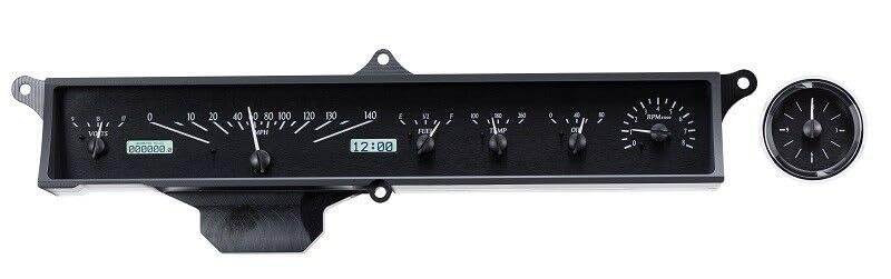 VHX-63C-CAD-K-W Dakota Digital Compatible with 1963-64 Cadillac Car VHX Gauge Instrument System Black Alloy White Backlighting