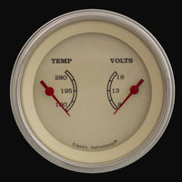 Vintage Classic Instruments VT74SLC Dual Gauge - Temp & Volt Gauge 3 3/8"
