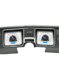 Dakota Digital VHX-68C-CVL-S-B Compatible with Chevy 1968 Chevelle El Camino Analog Dash Gauge System Silver Alloy Blue Backlighting