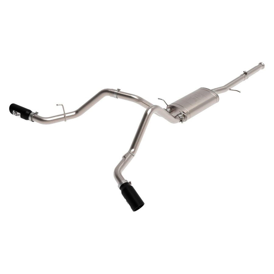 MACH Force-Xp aFe POWER 49-44134-B 3" Cat-Back Exhaust System, Dual Black Tips, Stainless Steel, fits GM Silverado/Sierra