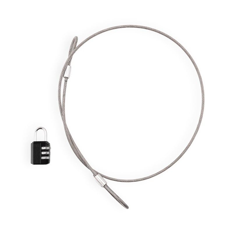 Arcon 19766 Security Cable, with Separate Lock, 3 Millimeter Diameter x 36 Inch Length, Stainless Steel, Clear Vinyl Sleeve