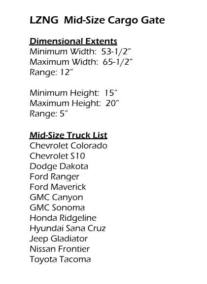 Truck Bed Divider Loading Zone (Mid-Size)