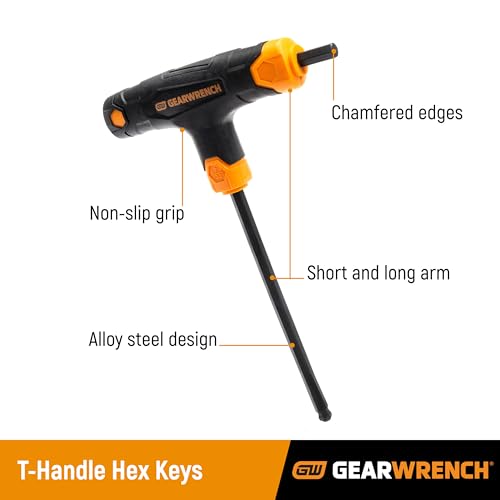 7 Piece GEARWRENCH Metric T-Handle Ball End Hex Key Set - 83516