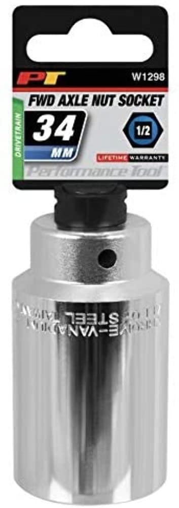 W1298 Performance Tool 34mm Front Wheel Drive Axle Nut Socket