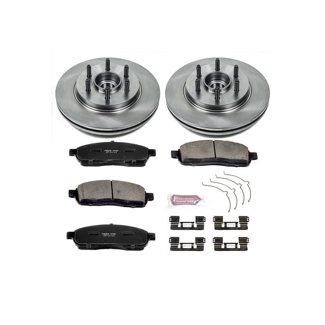 POWERSTOP Autospecialty KOE1939 Front Replacement Brake Kit-OE Brake Rotors & Ceramic Brake Pads For Ford F-150 2004-2008, Lincoln Mark LT 2006-2008 [Model Specific]