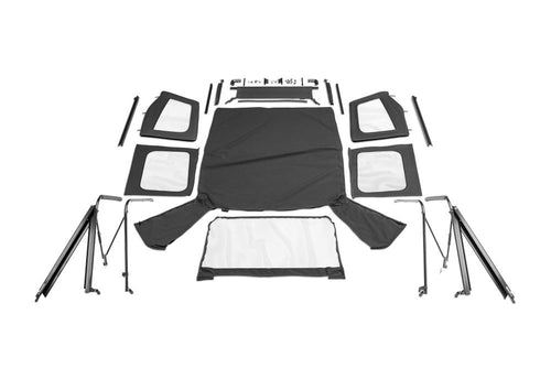 Rampage Complete Soft Top Rampage | Vinyl, Black Denim, includes Frame & Hardware | 68115 | Fits 1987 - 1995 Jeep Wrangler YJ, with Soft Upper Doors